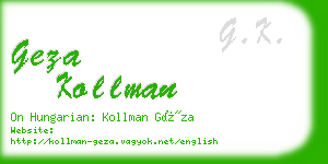 geza kollman business card